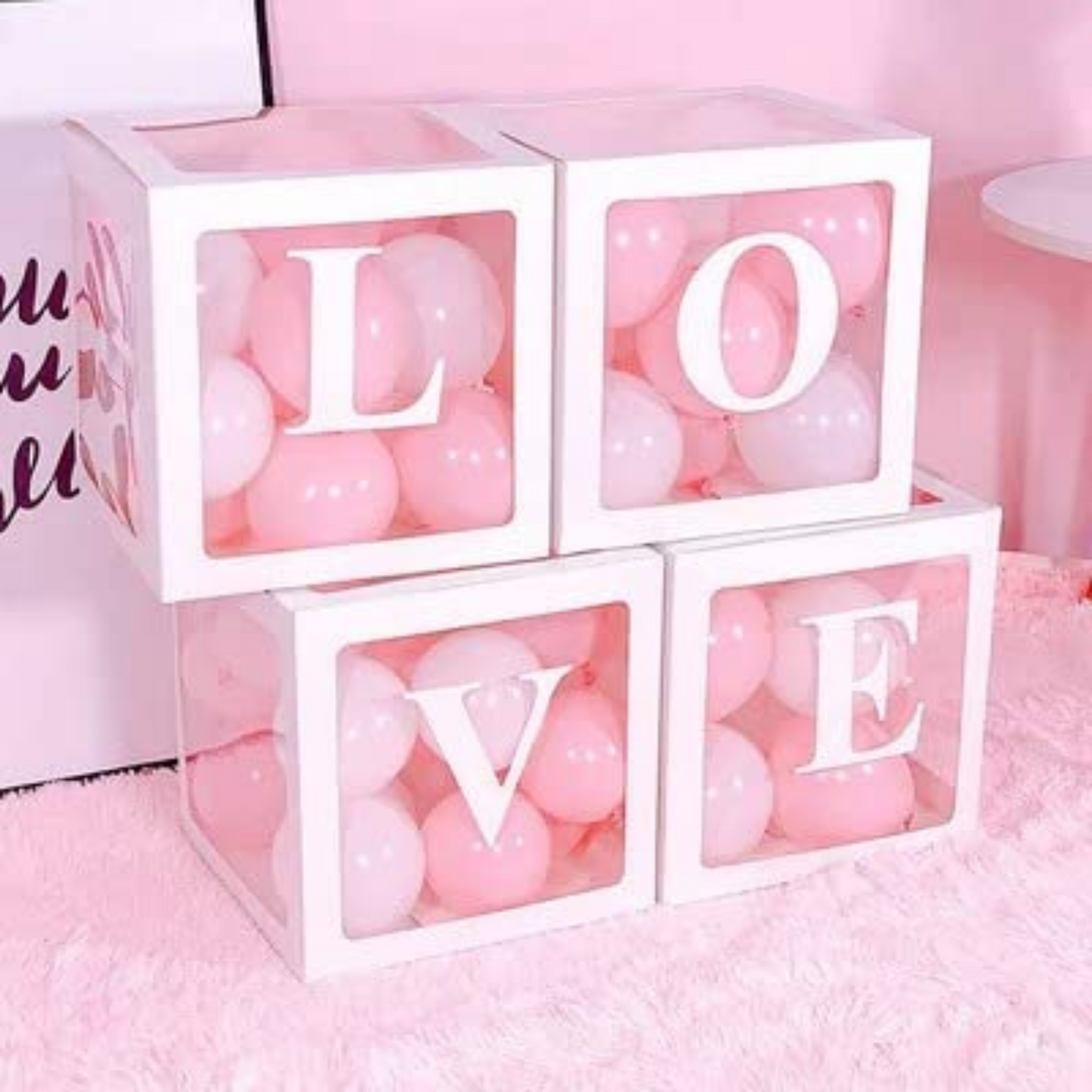 Romantic White LOVE Balloon Box Set