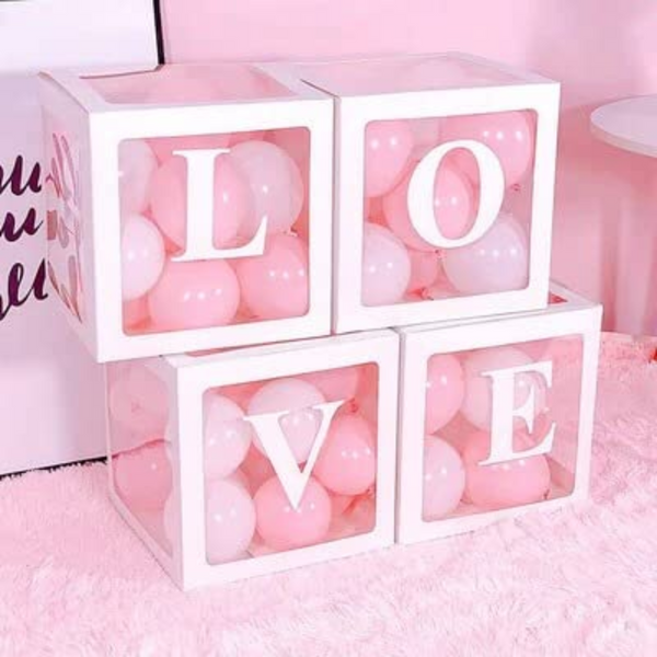 Premium White LOVE Letter Balloon Box Set