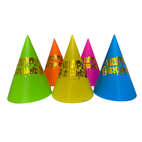 Festi Duck™ Multi-coloured Birthday Caps pack of 10