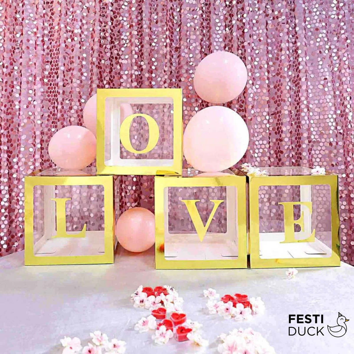 Premium Gold LOVE Letter Balloon Box Set