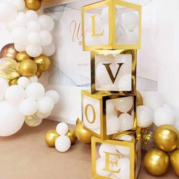 Premium Gold LOVE Letter Balloon Box Set