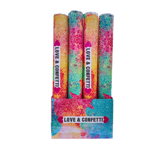 Festi Duck Confetti Poppers (12 Pcs) – 30cm Heart Confetti, Pastel Packaging – Perfect for Weddings, Birthdays, and Party Celebrations