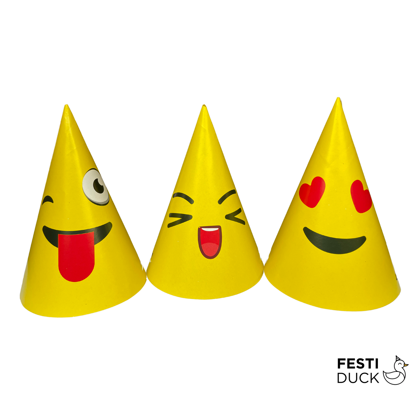 Festi Duck™ Smiley and Funny Eye Birthday Party Caps - Pack of 10