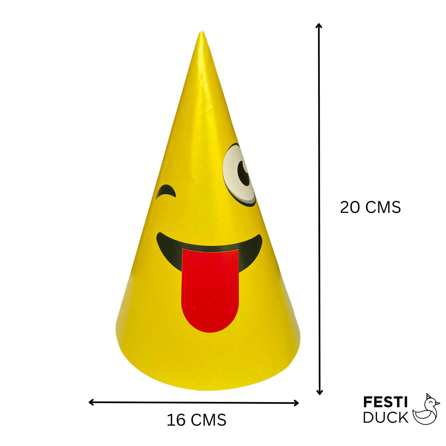 Festi Duck™ Smiley and Funny Eye Birthday Party Caps - Pack of 10