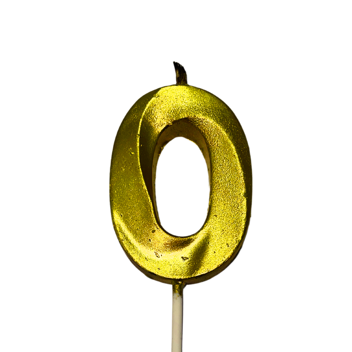 Gold Number 0 Candle - Ideal for Birthdays