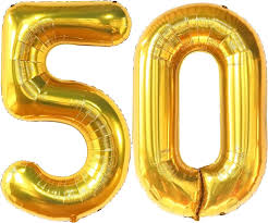 Gold Foil Number 50 Balloon