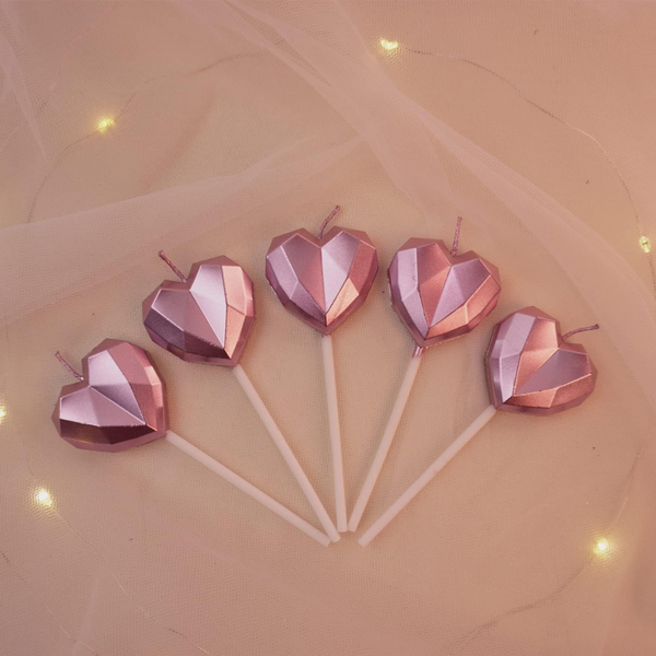 Lovely Pink Heart Party Candles