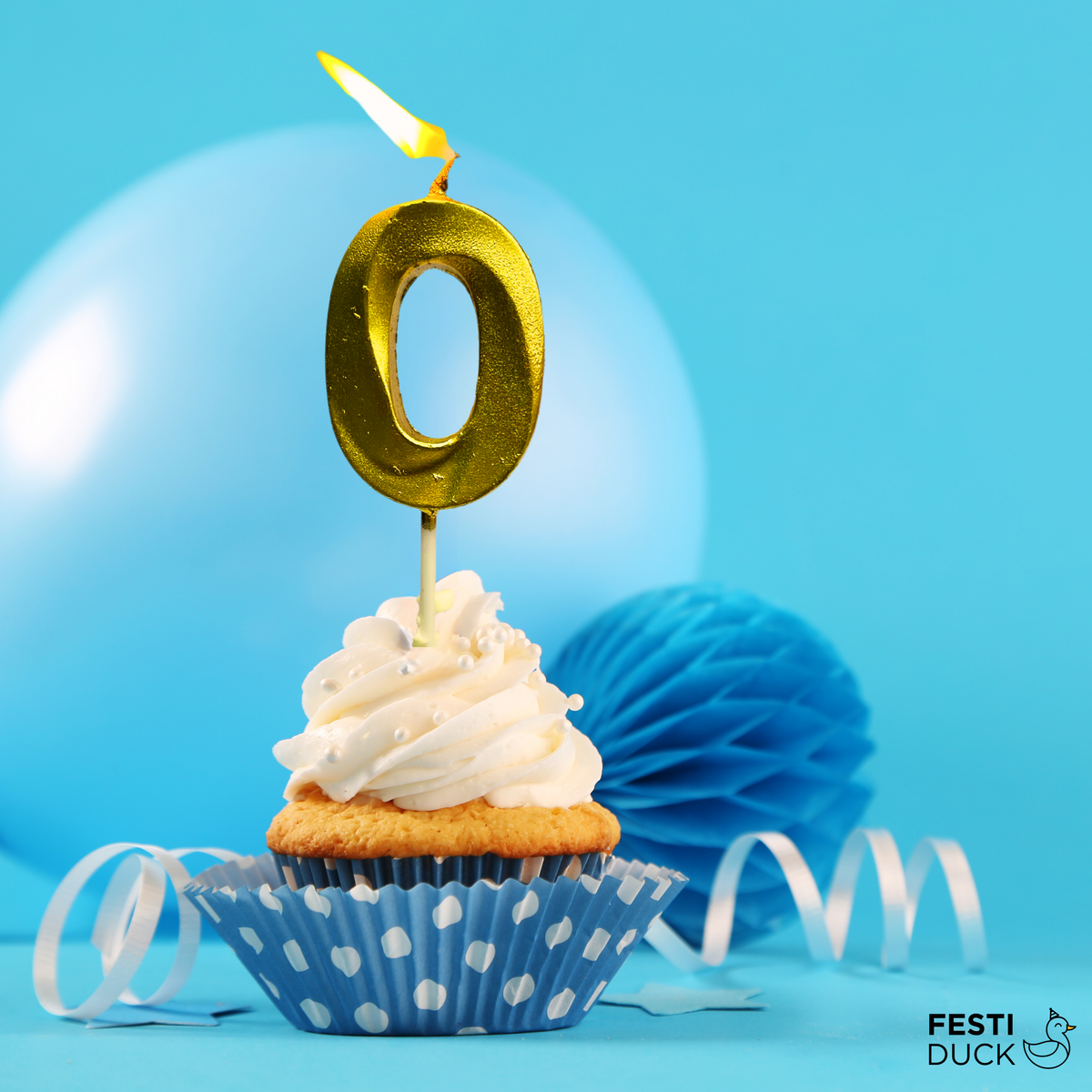 Gold Number 0 Candle - Ideal for Birthdays