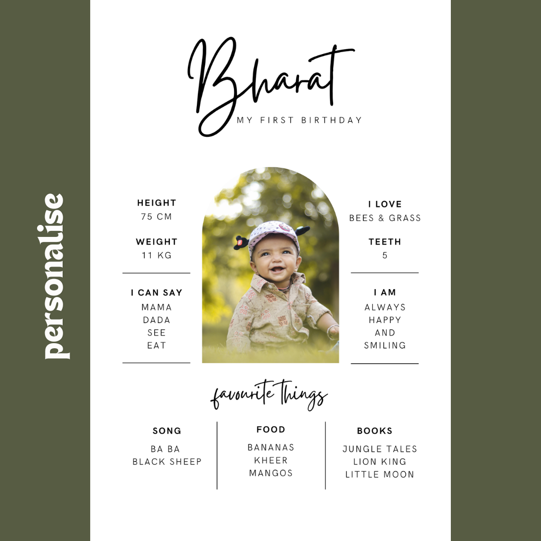Personalised modern minimalism birthday welcome board