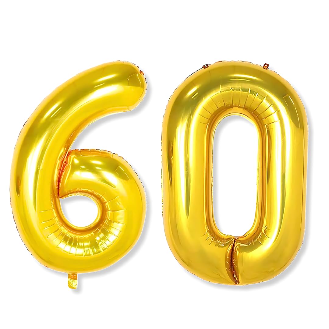 Gold Foil Number 60 Balloon