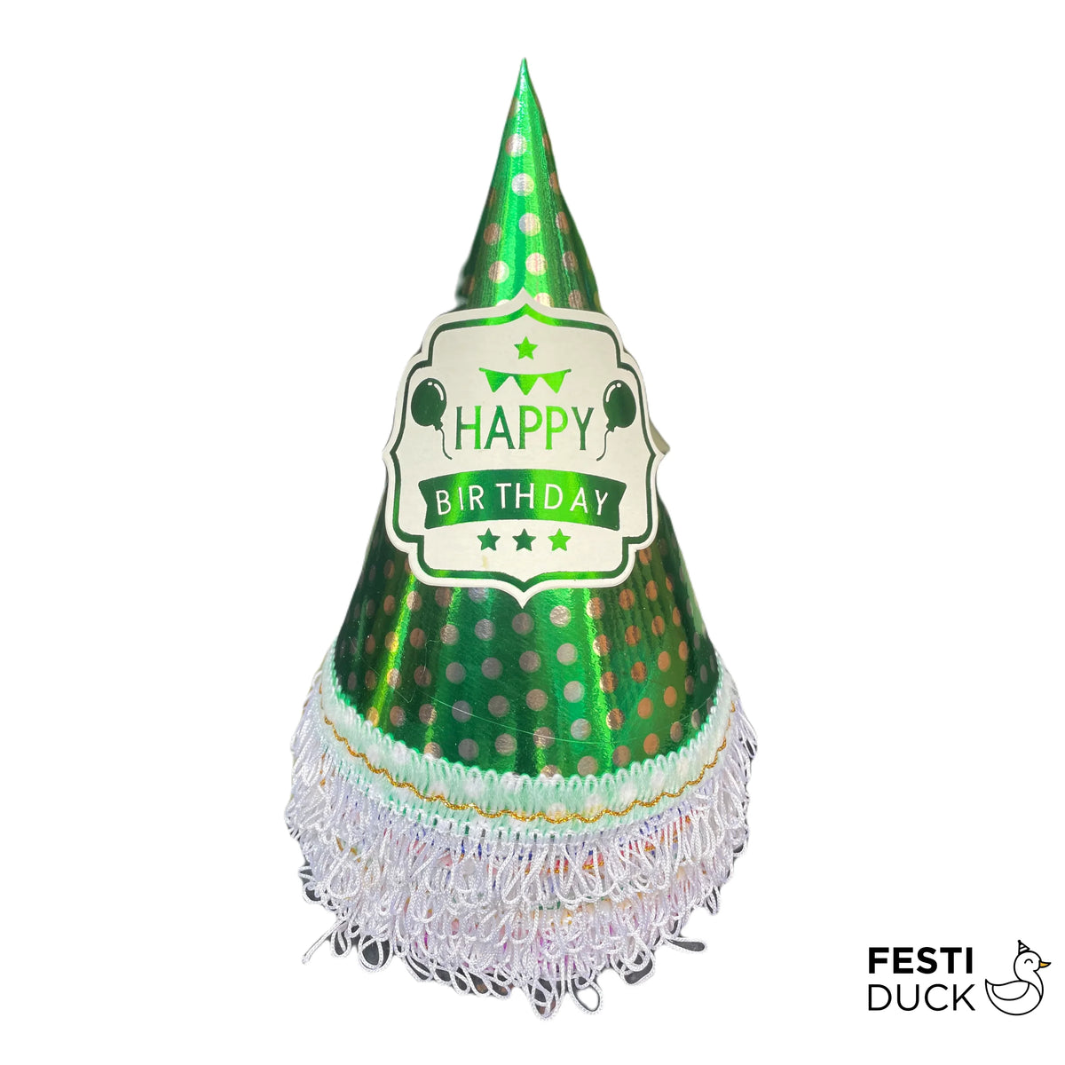 Metallic Tag & Lace Birthday Party Caps