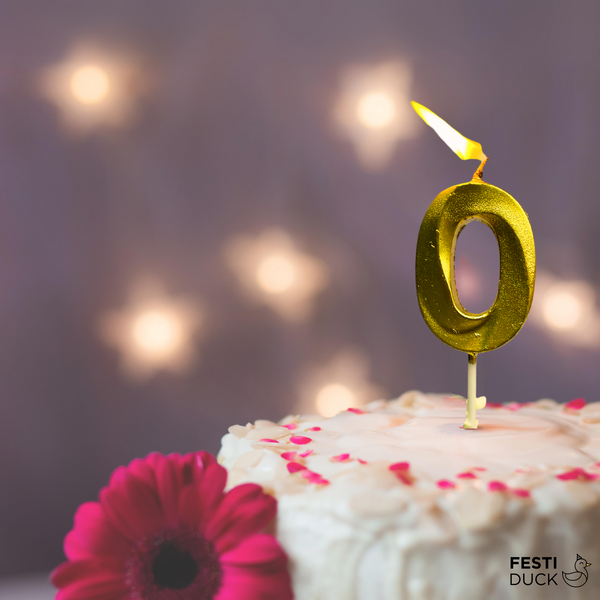 Gold Number 0 Candle - Ideal for Birthdays