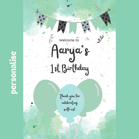 Personalized Simple Elegance Theme Birthday Welcome Sign Board