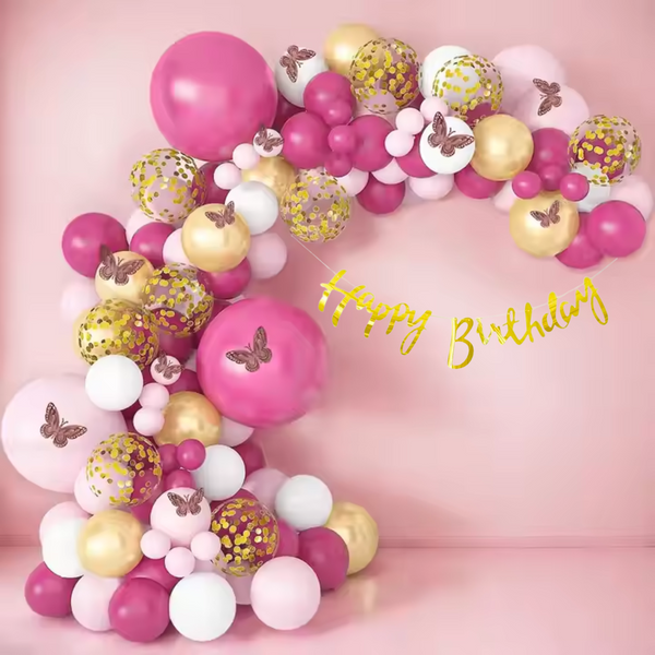 Gold Pink Balloon Combo