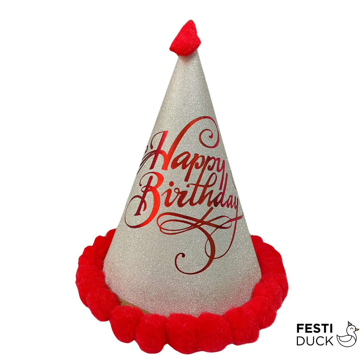 Festi Duck  Party Caps with Multi-Color Pom Pom Balls (Pack of 5)