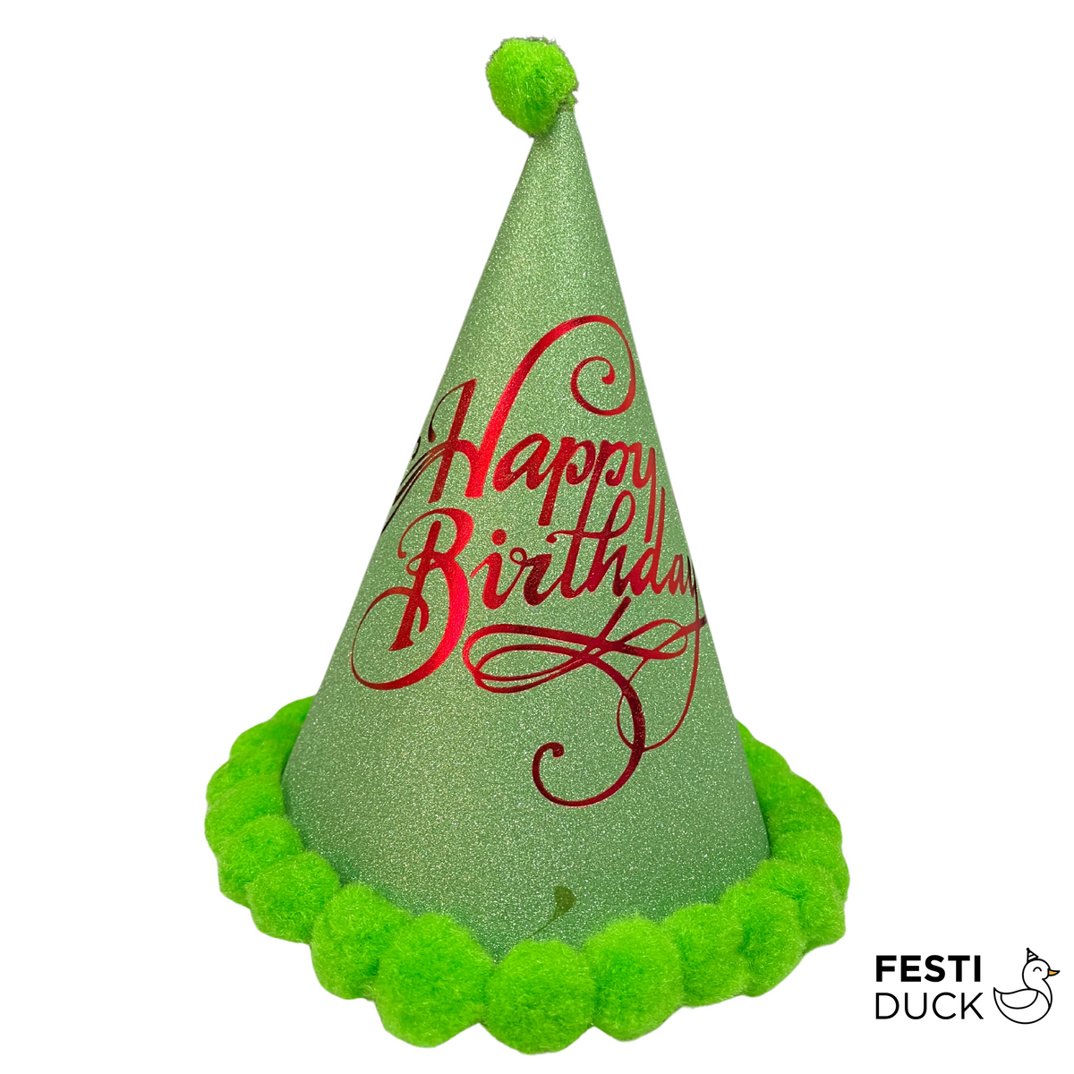 Festi Duck  Party Caps with Multi-Color Pom Pom Balls (Pack of 5)