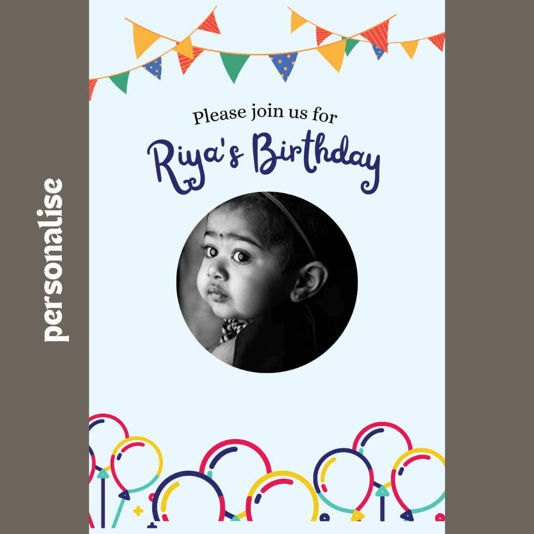 Personalised balloon and banner birthday welcome board