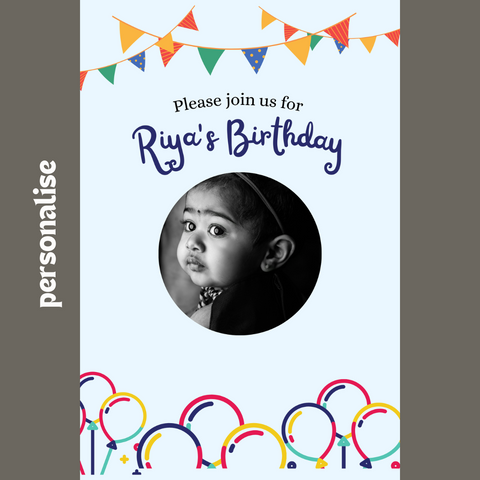 Personalised balloon and banner birthday welcome board