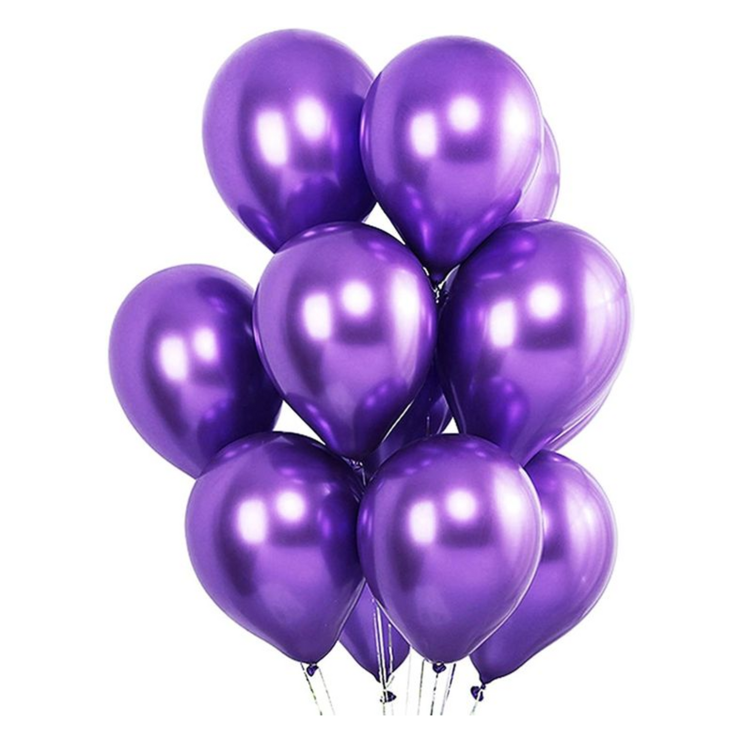 10-Inch Purple Metallic Chrome Balloons | Perfect for Party & Event Decorations(Pack of 25)