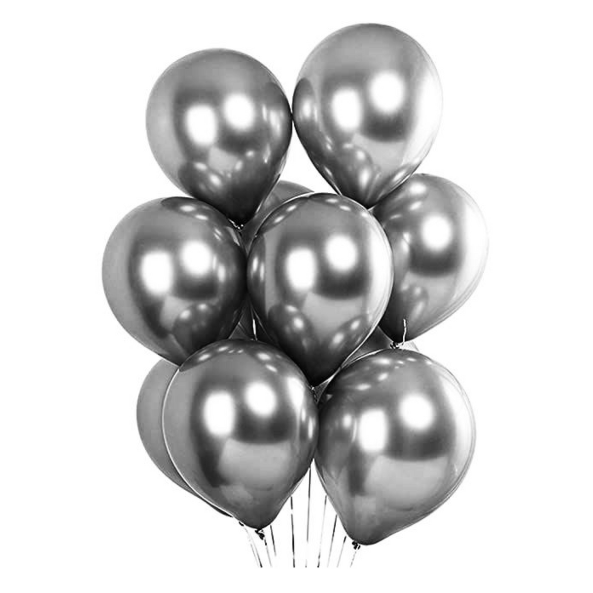 Silver metallic chrome balloons 10 inch for party decoration