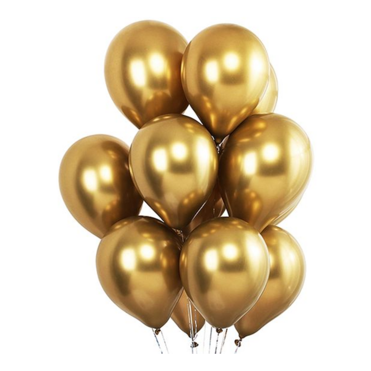 Gold metallic chrome balloons, 10 inch, for party decoration