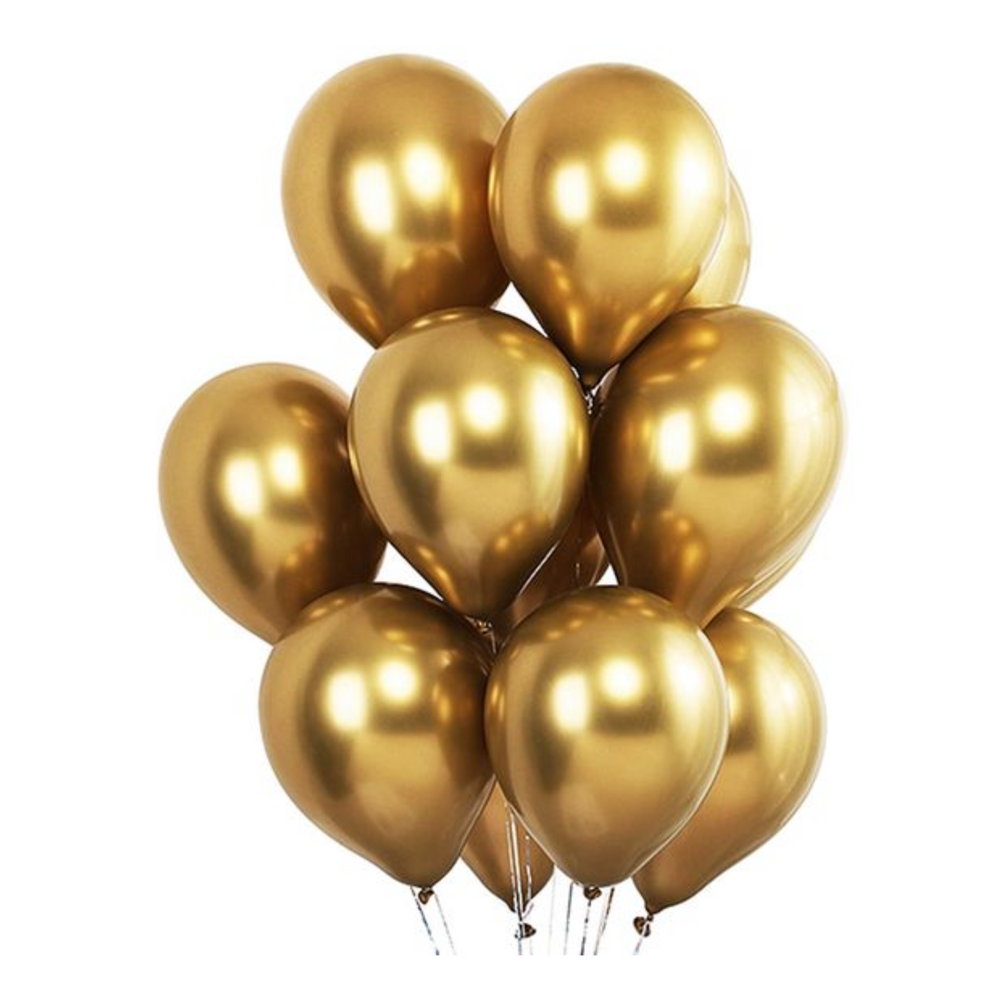 10-Inch Gold Metallic Chrome Balloons | Perfect for Party & Event Decorations