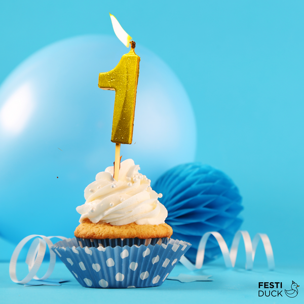 Gold Number 1 Candle - Ideal for Birthdays