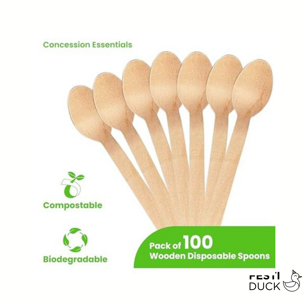 Disposable Wooden Spoons - Pack of 100, Large
