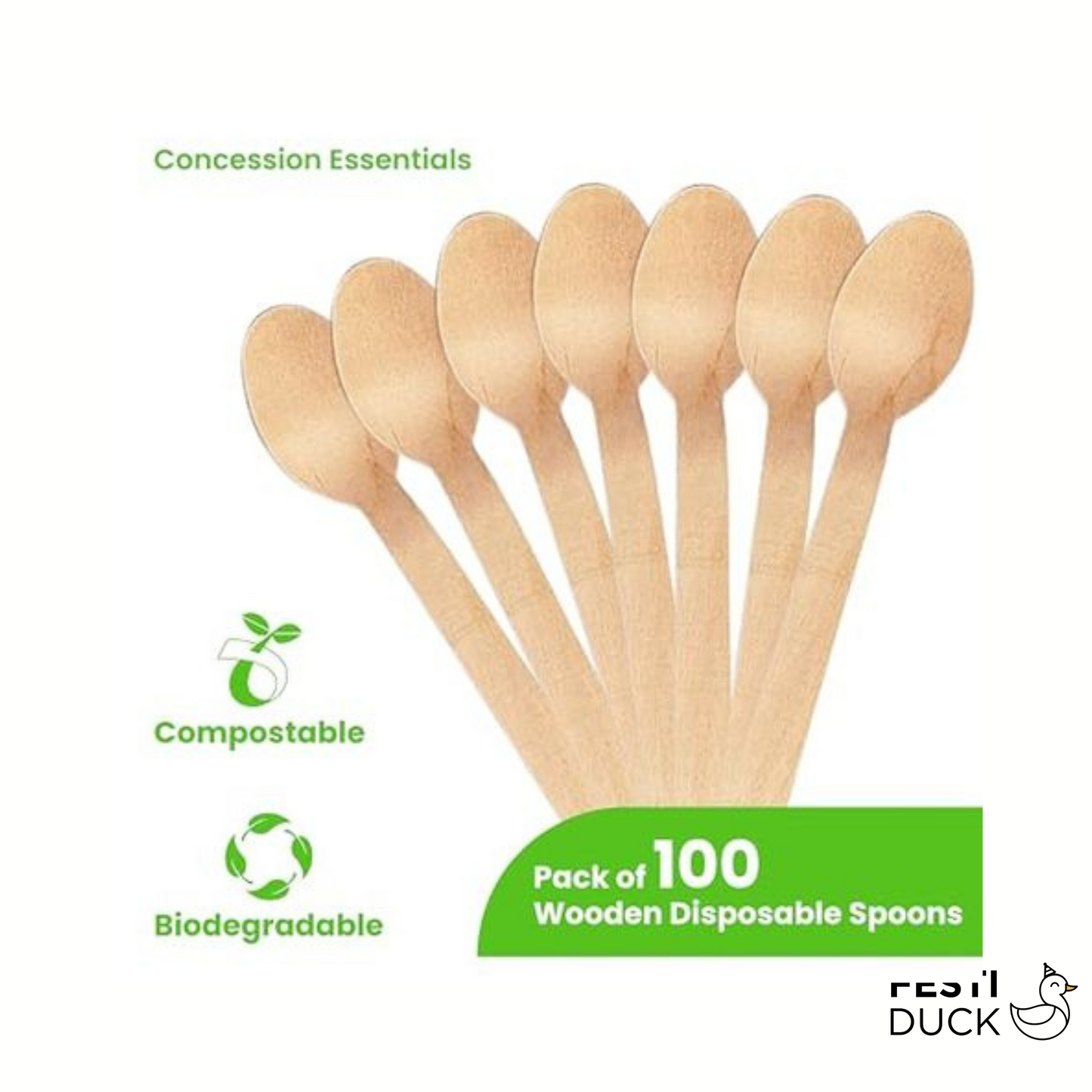 Ecofriendly Disposable Wooden Spoons - Pack of 100, Large