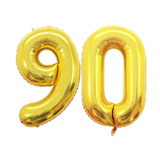 Gold Foil Number 90 Balloon