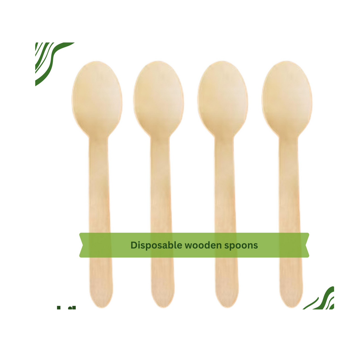 Disposable Wooden Spoons - Pack of 100, Large