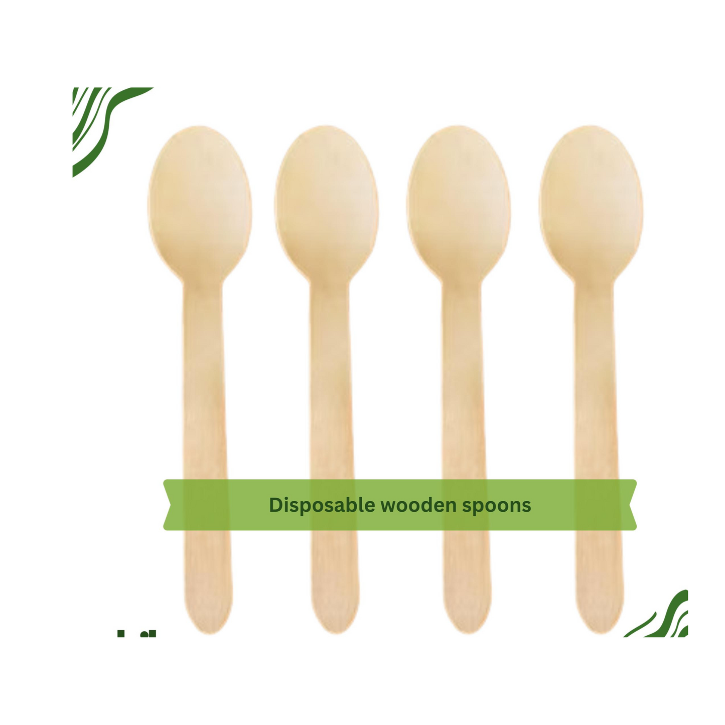 Ecofriendly Disposable Wooden Spoons - Pack of 100, Large