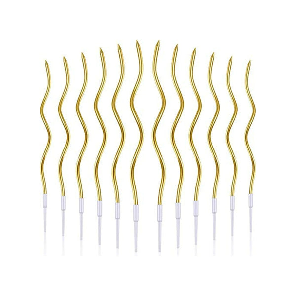 Metallic Twisty Spiral gold Candles