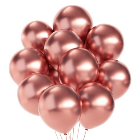 Rose gold metallic chrome balloons 10 inch for party decoration