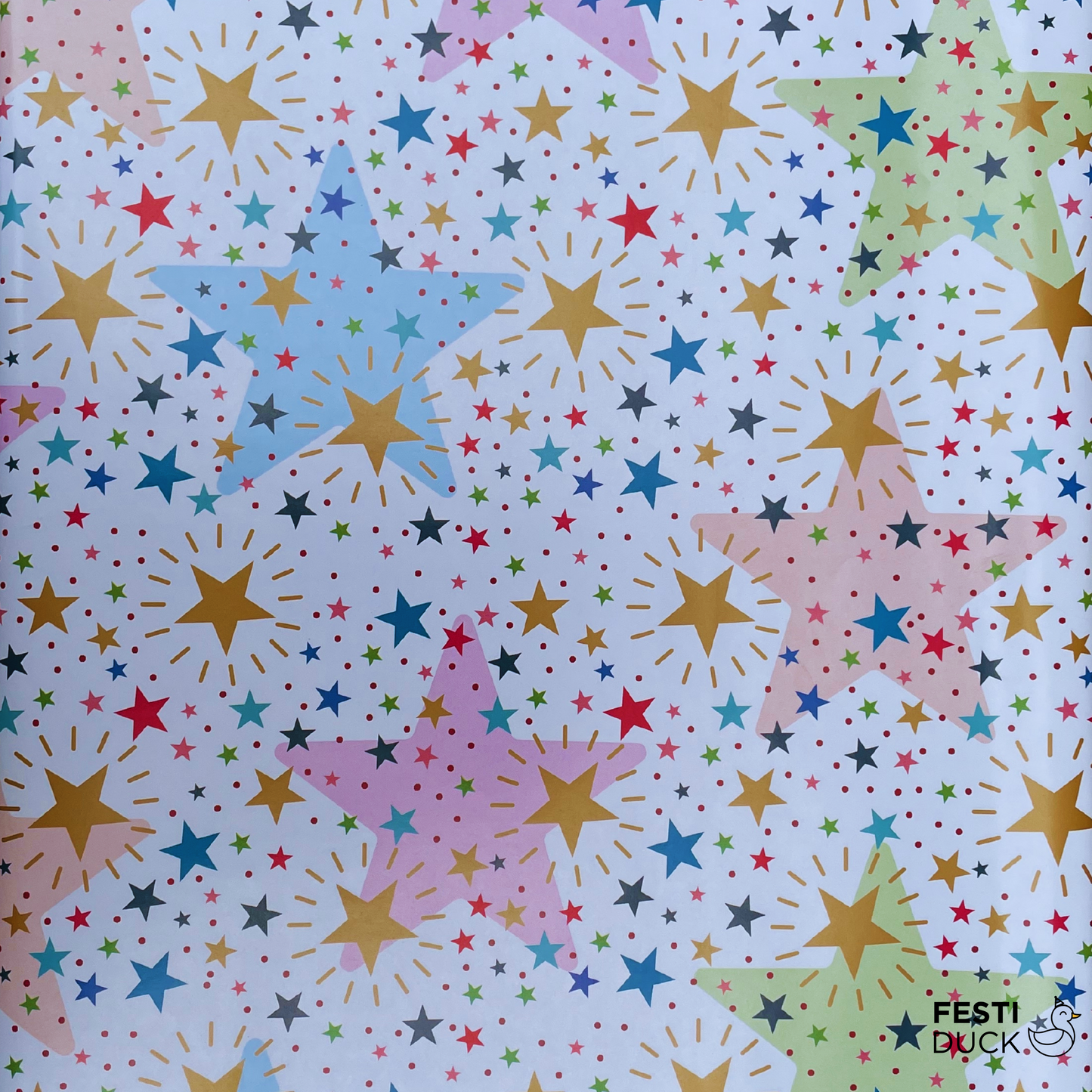 Premium Gift Wrapping Paper - Multicolour Star Gift Wrapping paper  70x50cm