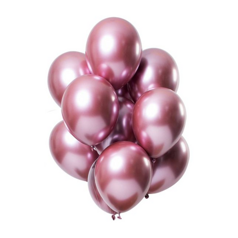 Pink metallic chrome balloons 10 inch for party decoration