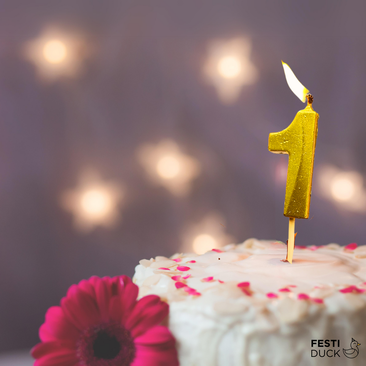 Gold Number 1 Candle - Ideal for Birthdays