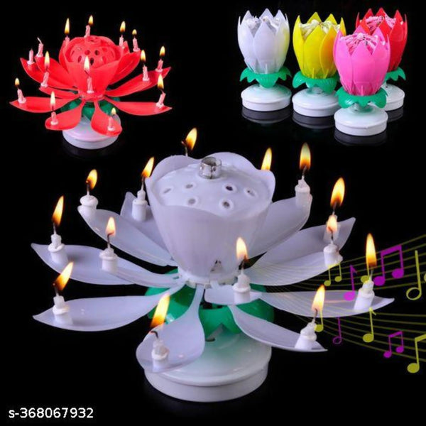 Musical Spinning Lotus Sparkle Candle