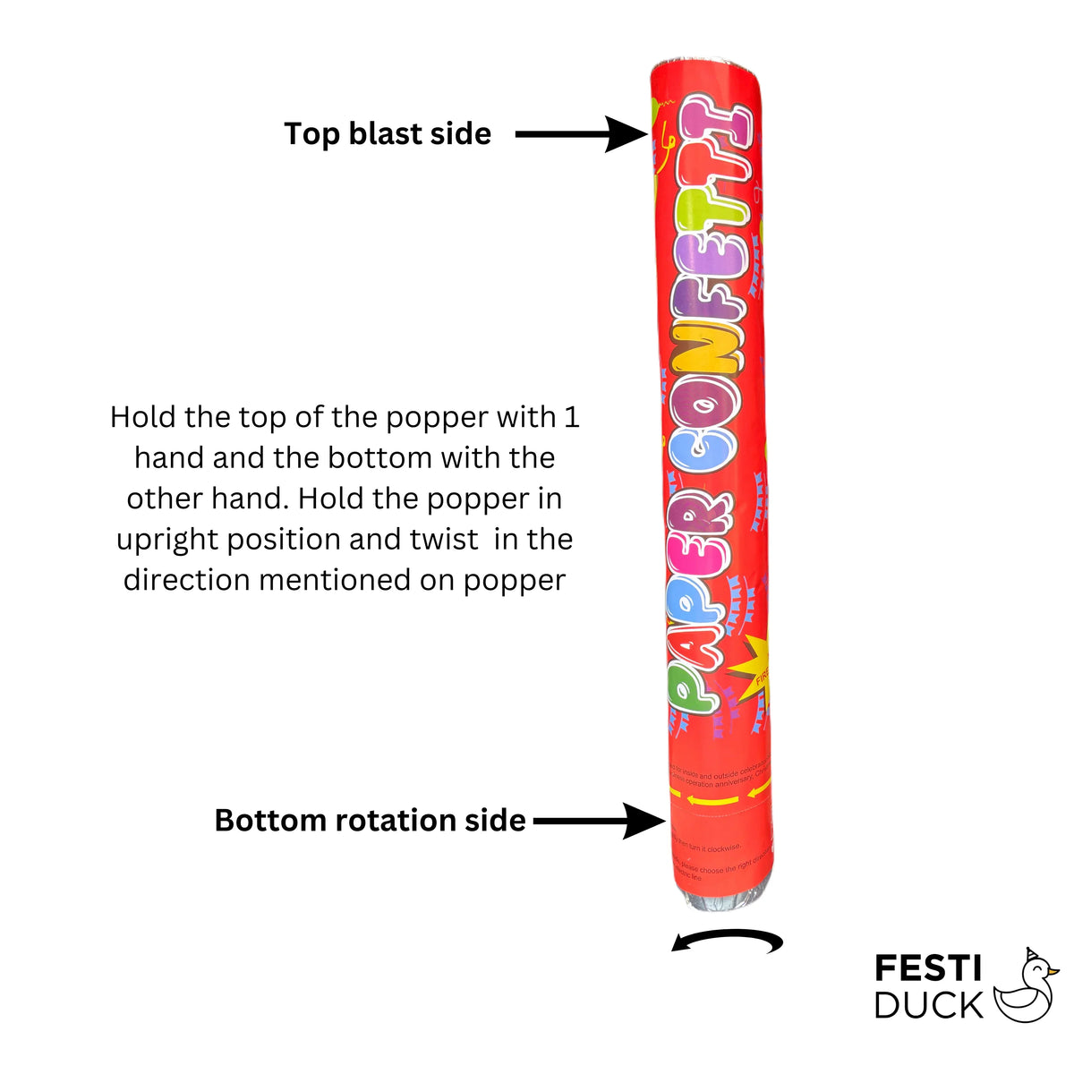 Confetti party poppers launching colourful confetti