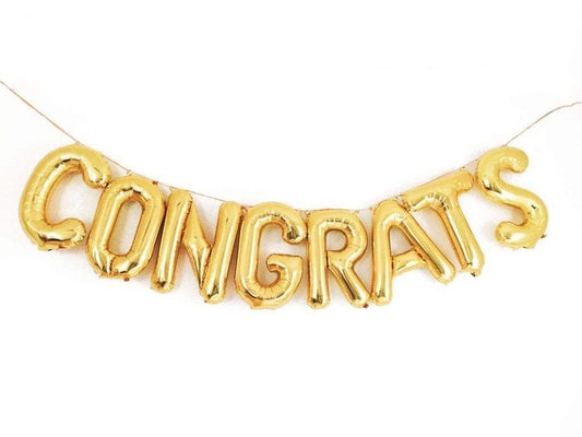 Gold Foil "CONGRATS" Phrase Balloon Set