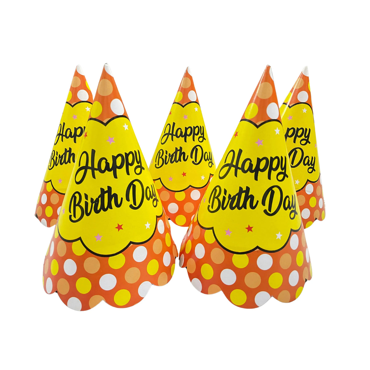 Orange Bubbles Party Caps