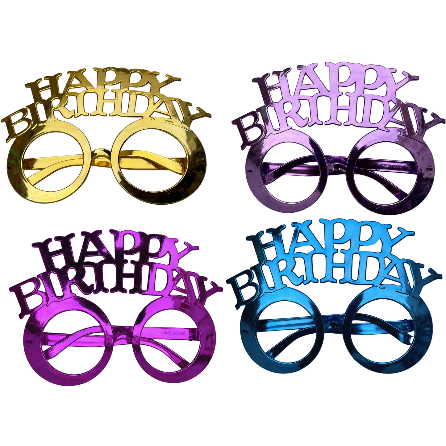 Festive Happy Birthday Party Goggles - Colorful Pack of 5