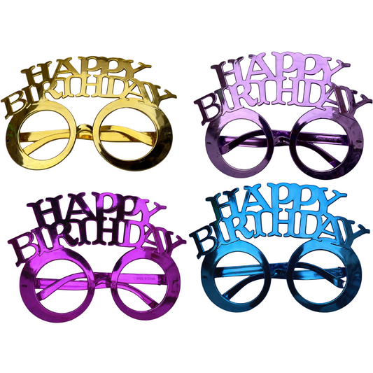 Festive Happy Birthday Party Goggles - Colorful Pack of 5