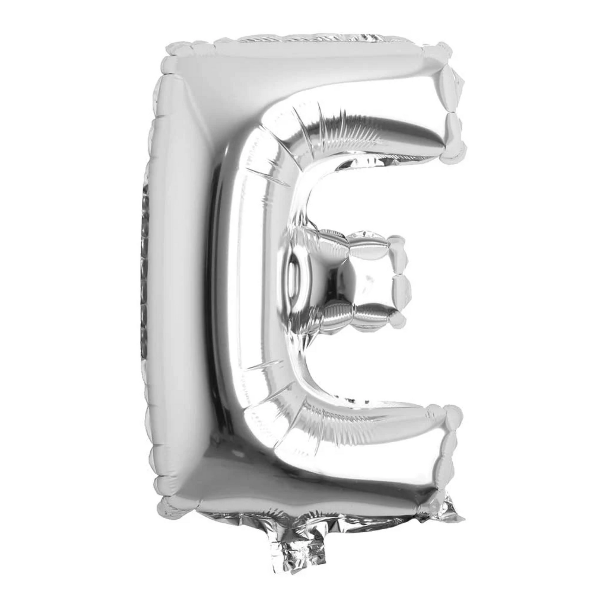 Silver Foil 'E' Letter Balloon - 16 x 40 cm