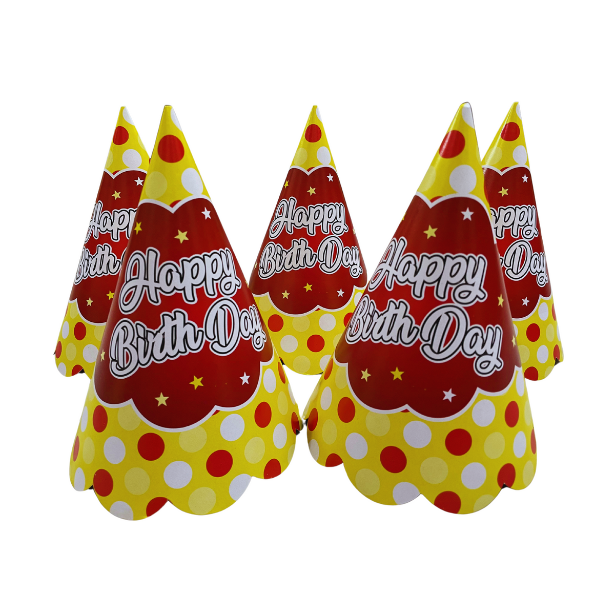 Yellow Bubbles Party Caps