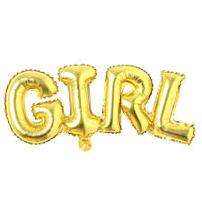 Gold Foil "GIRL" Phrase Balloon Set