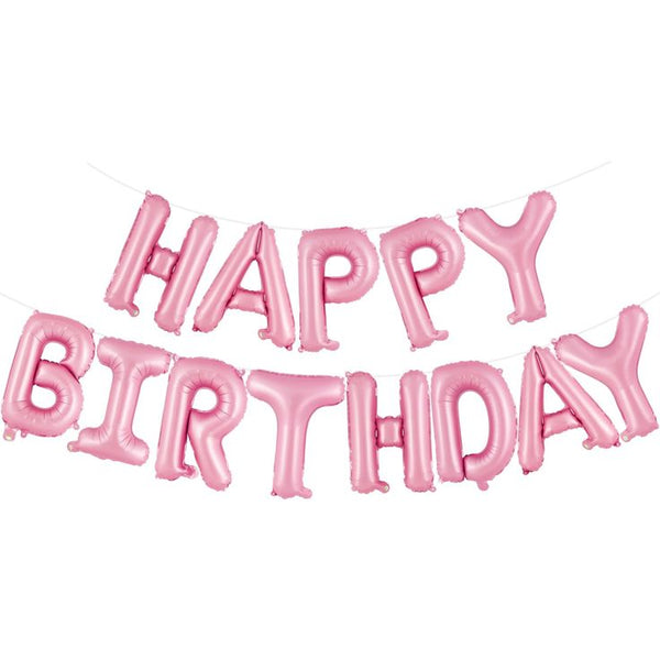 Pink "HAPPY BIRTHDAY" Phrase Balloon Set