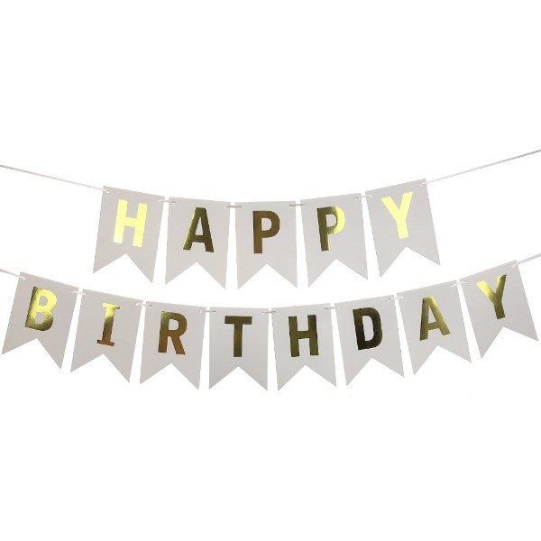 Happy Birthday cardboard letter banner string