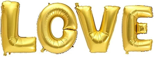 Gold Foil "LOVE" Phrase Balloon Set