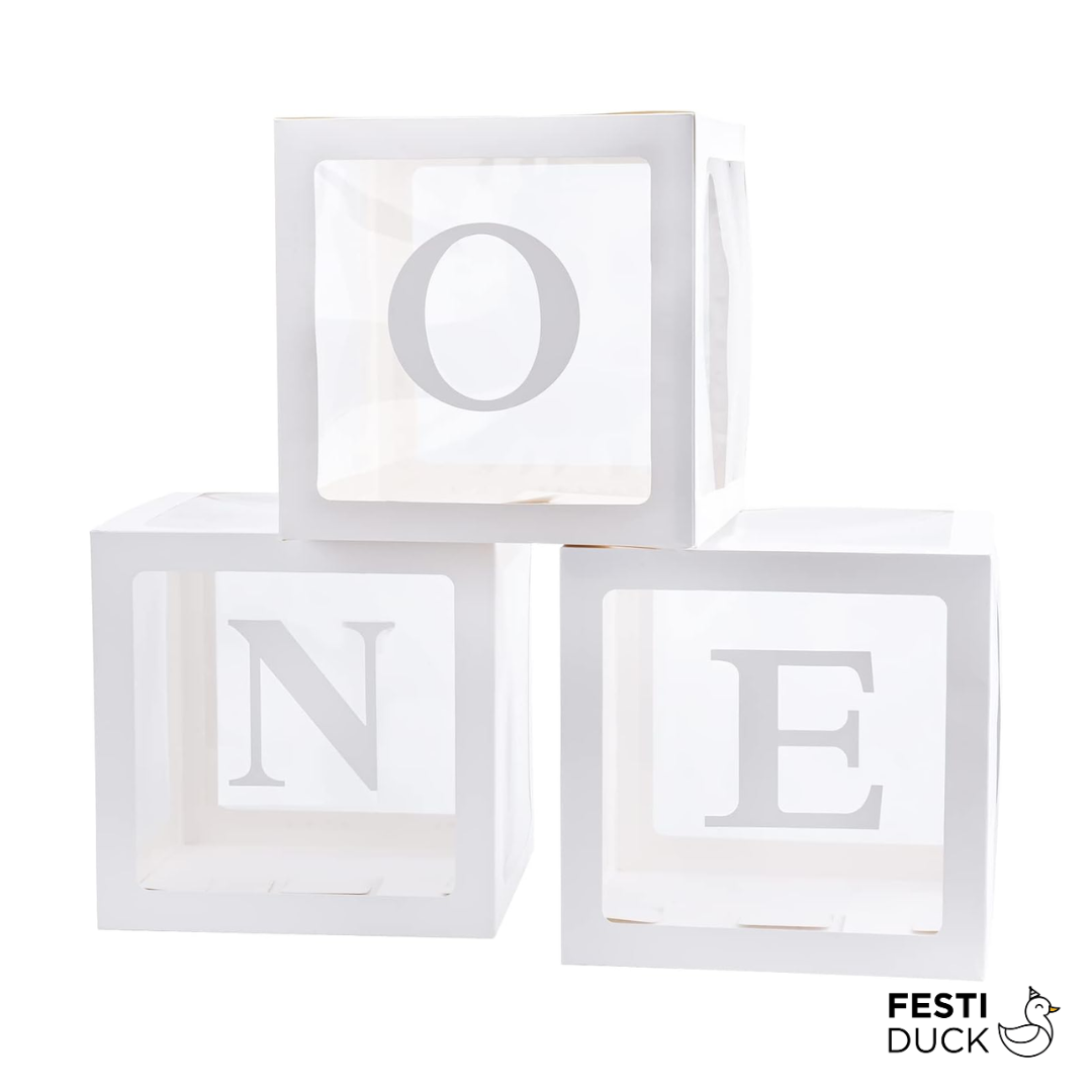 ONE Balloon Box Set - Stylish Lettered Decor for First Birthday Celebrations